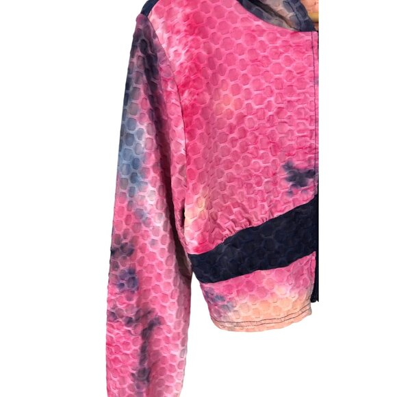 Jolie & Joy Girls Youth Large Colorful Cropped Full Zip Hoodie Jacket Tie Dye - Picture 3 of 11